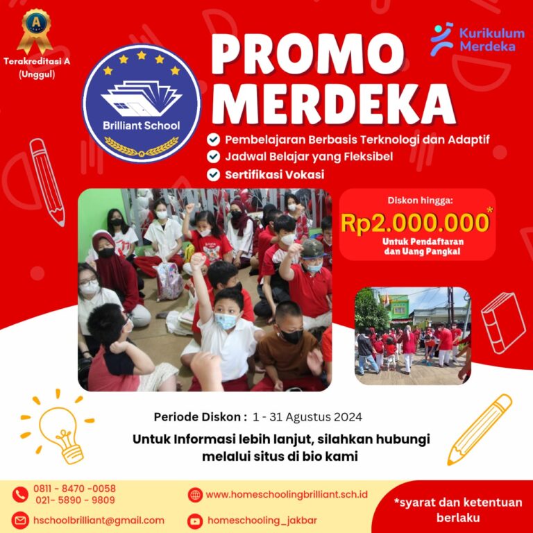 Promo PPDB Brilliant School Selama Bulan Agustus 2024